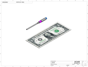 Automatic inline 4 miniature pistons filler machine, gating cylinders to automatically control handling of the bottles, high viscocity liquid products, model MiniPiston-4, Component KEYE-EV-108U, by Acasi Machinery Inc.