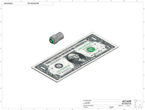 Automatic inline 4 miniature pistons filler machine, gating cylinders to automatically control handling of the bottles, high viscocity liquid products, model MiniPiston-4, Component M1-84426196, by Acasi Machinery Inc.