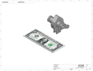 Automatic inline 4 miniature pistons filler machine, gating cylinders to automatically control handling of the bottles, high viscocity liquid products, model Minipiston, Component B45MP-R50, by Acasi Machinery Inc.