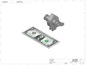 Automatic inline 4 miniature pistons filler machine, gating cylinders to automatically control handling of the bottles, high viscocity liquid products, model Minipiston, Component B45MP-R50, by Acasi Machinery Inc.