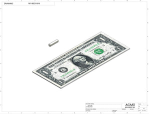 Automatic inline 4 miniature pistons filler machine, gating cylinders to automatically control handling of the bottles, high viscocity liquid products, model Minipiston, Component M1-88231816, by Acasi Machinery Inc.