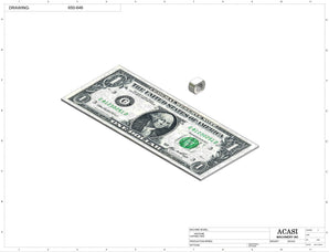 Automatic inline 4 miniature pistons filler machine, gating cylinders to automatically control handling of the bottles, high viscocity liquid products, model Minipiston, Part 650-646, by Acasi Machinery Inc.