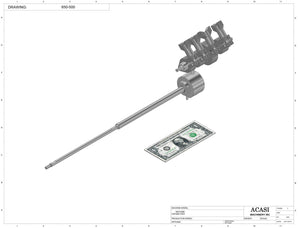 Automatic inline 4 miniature pistons filler machine, gating cylinders to automatically control handling of the bottles, high viscocity liquid products, model MiniPiston-4, Assy 650-500, by Acasi Machinery Inc.