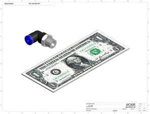 Automatic inline 4 miniature pistons filler machine, gating cylinders to automatically control handling of the bottles, high viscocity liquid products, model MiniPiston-4, Component M1-00349167, by Acasi Machinery Inc.
