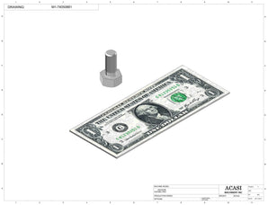 Automatic inline 4 miniature pistons filler machine, gating cylinders to automatically control handling of the bottles, high viscocity liquid products, model MiniPiston-4, Component M1-74050881, by Acasi Machinery Inc.