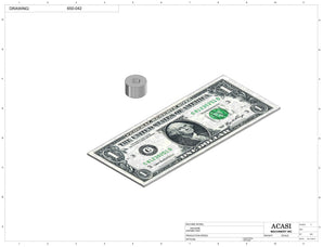 Automatic inline 4 miniature pistons filler machine, gating cylinders to automatically control handling of the bottles, high viscocity liquid products, model MiniPiston-4, Part 650-042, by Acasi Machinery Inc.