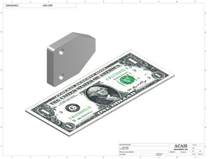 Automatic inline 4 miniature pistons filler machine, gating cylinders to automatically control handling of the bottles, high viscocity liquid products, model MiniPiston 4- Part 650-028, by Acasi Machinery Inc.