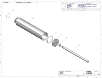 Automatic inline 4 pistons filler machine high-precision, electrically-driven ball screw movement, high viscocity liquid products, Assy 619-000, by Acasi Machinery Inc.