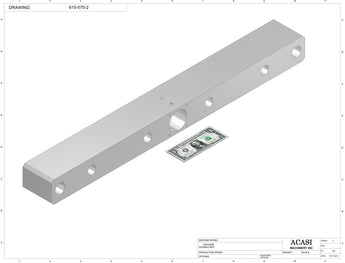 Automatic inline 4 pistons filler machine high-precision, electrically-driven ball screw movement, high viscocity liquid products, Part 615-070-2, by Acasi Machinery Inc.
