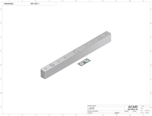Automatic inline 6 pistons filler machine high-precision, electrically-driven ball screw movement, high viscocity liquid products, Part 697-204-1, by Acasi Machinery Inc.