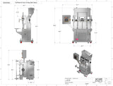 Automatic inline 6 pistons filler machine high-precision, model Trupiston dimensions, by Acasi Machinery Inc.