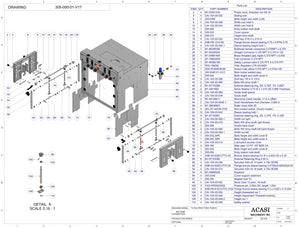 Automatic inline bottle cap tightener machine, Model - Trucap, Assy 305-000-01-V17, by Acasi Machinery Inc.