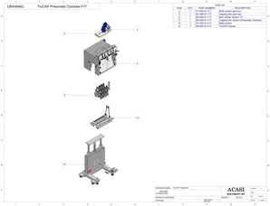 Automatic inline bottle cap tightener machine, Model - Trucap Pneumatic Clutches-V17, by Acasi Machinery Inc.