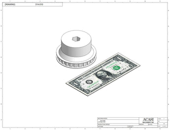 Automatic inline bottle cap tightener machine, model-trucap, Parts 314-010, by Acasi Machinery Inc.