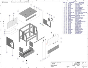Automatic inline bottle cleaner with dry or wet cleaning options, model BR-15, Assy 975-100, by Acasi Machinery Inc.