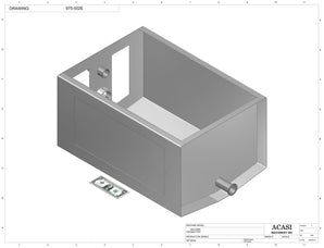 Automatic inline bottle cleaner with dry or wet cleaning options, model BR-15, Assy 975-502E, by Acasi Machinery Inc.