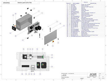 Automatic inline bottle cleaner with dry or wet cleaning options, model BR-15, Assy 975-700, by Acasi Machinery Inc.