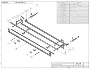 Automatic inline bottle filler machine, low and high viscosity, Assy FAC-CGD-72-01-V1.0, by Acasi Machinery Inc.