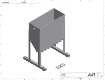 Automatic inline miniature piston filler machine, Part 652-502, by Acasi Machinery Inc.