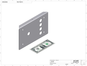 Automatic inline miniature piston filler machine, Part 652-702E-D, by Acasi Machinery Inc.