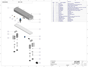 Automatic inline piston filler machine, Assy 691-100, by Acasi Machinery Inc.