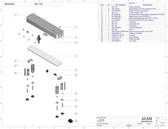 Automatic inline piston filler machine, Assy 691-100, by Acasi Machinery Inc.
