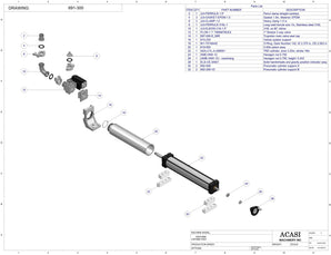 Automatic inline piston filler machine, Assy 691-300, by Acasi Machinery Inc.
