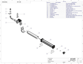 Automatic inline piston filler machine, Assy 691-300, by Acasi Machinery Inc.