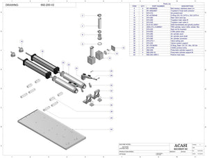Automatic inline piston filler machine, Assy 692-200-V2, by Acasi Machinery Inc.