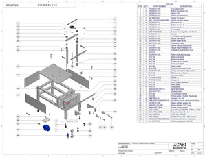 Automatic inline piston filler machine, Model Trupiston-4-Hor, Assy 610-000-01-V1.0, by Acasi Machinery Inc.