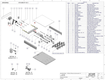 Automatic inline piston filler machine, Model Trupiston-4-Hor, Assy 615-000-01-V2.1, by Acasi Machinery Inc.