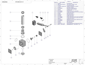 Automatic inline piston filler machine, Model Trupiston-4-Hor, Assy 615-000-03-V1.1, by Acasi Machinery Inc.