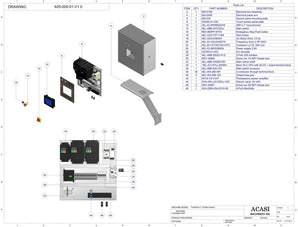 Automatic inline piston filler machine, Model Trupiston-4-Hor, Assy 625-000-01-V1.0, by Acasi Machinery Inc.