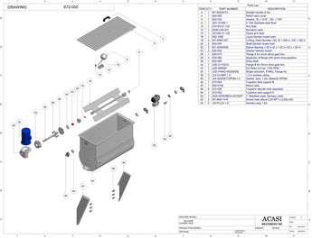 Automatic inline piston filler machine, Model Trupiston-4-Vert, Assy 672-000, by Acasi Machinery Inc. 672-000