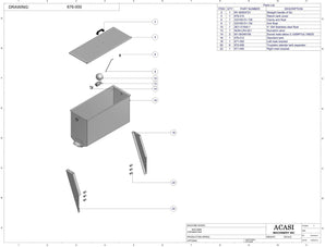 Automatic inline piston filler machine, Model Trupiston-4-Vert, Assy 676-000, by Acasi Machinery Inc. 672-000