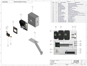 Automatic inline piston filler machine, Model Trupiston 16 Vert, Assy 698-300, by Acasi Machinery Inc.