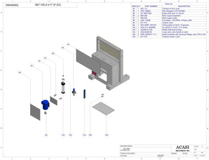 Automatic inline piston filler machine, Model Trupiston 6 Vert, Assy 697-100-2-V17 (P2), by Acasi Machinery Inc.