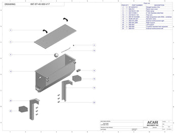 Automatic inline piston filler machine, Model Trupiston 6 Vert, Assy 697-ST-40-500-V17, by Acasi Machinery Inc.