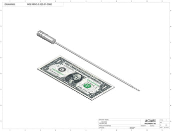 Automatic inline piston filler machine, high viscocity liquid products, model PI3100, Assy NOZ-IBSO-0.250-01-006E, by Acasi Machinery Inc.