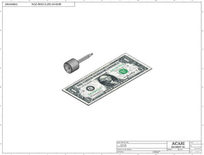 Automatic inline piston filler machine, high viscocity liquid products, model PI3100, Assy NOZ-IBSO-0.250-04-004E, by Acasi Machinery Inc.