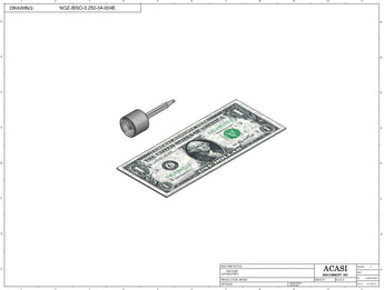 Automatic inline piston filler machine, high viscocity liquid products, model PI3100, Assy NOZ-IBSO-0.250-04-004E, by Acasi Machinery Inc.