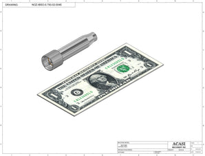 Automatic inline piston filler machine, high viscocity liquid products, model PI3100, Assy NOZ-IBSO-0.750-02-004E, by Acasi Machinery Inc.
