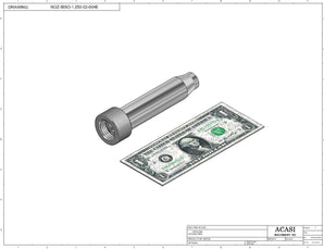 Automatic inline piston filler machine, high viscocity liquid products, model PI3100, Assy NOZ-IBSO-1.250-02-004E, by Acasi Machinery Inc.