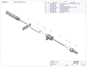 Automatic inline piston filler machine, high viscocity liquid products, model PI3100, Assy NPC-0.625-01-01-V1.0, by Acasi Machinery Inc.