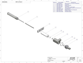 Automatic inline piston filler machine, high viscocity liquid products, model PI3100, Assy NPC-0.750-01, by Acasi Machinery Inc.