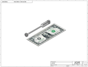 Automatic inline piston filler machine, high viscocity liquid products, model PI3100, Part NOZ-IBSO-1.000-02-006, by Acasi Machinery Inc.