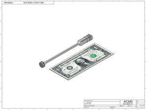 Automatic inline piston filler machine, high viscocity liquid products, model PI3100, Part NOZ-IBSO-1.250-01-006, by Acasi Machinery Inc.