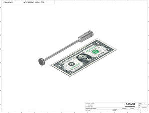 Automatic inline piston filler machine, high viscocity liquid products, model PI3100, Part NOZ-IBSO-1.500-01-006, by Acasi Machinery Inc.