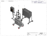 Automatic inline piston filler machine, high viscosity liquid products, Assy PI3300-A2-02-V16, by Acasi Machinery Inc.