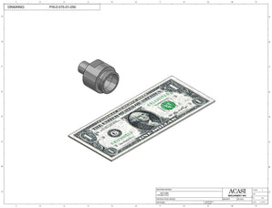 Automatic inline piston filler machine, high viscosity liquid products, pistons, Part PIS-0.075-01-050, by Acasi Machinery Inc.